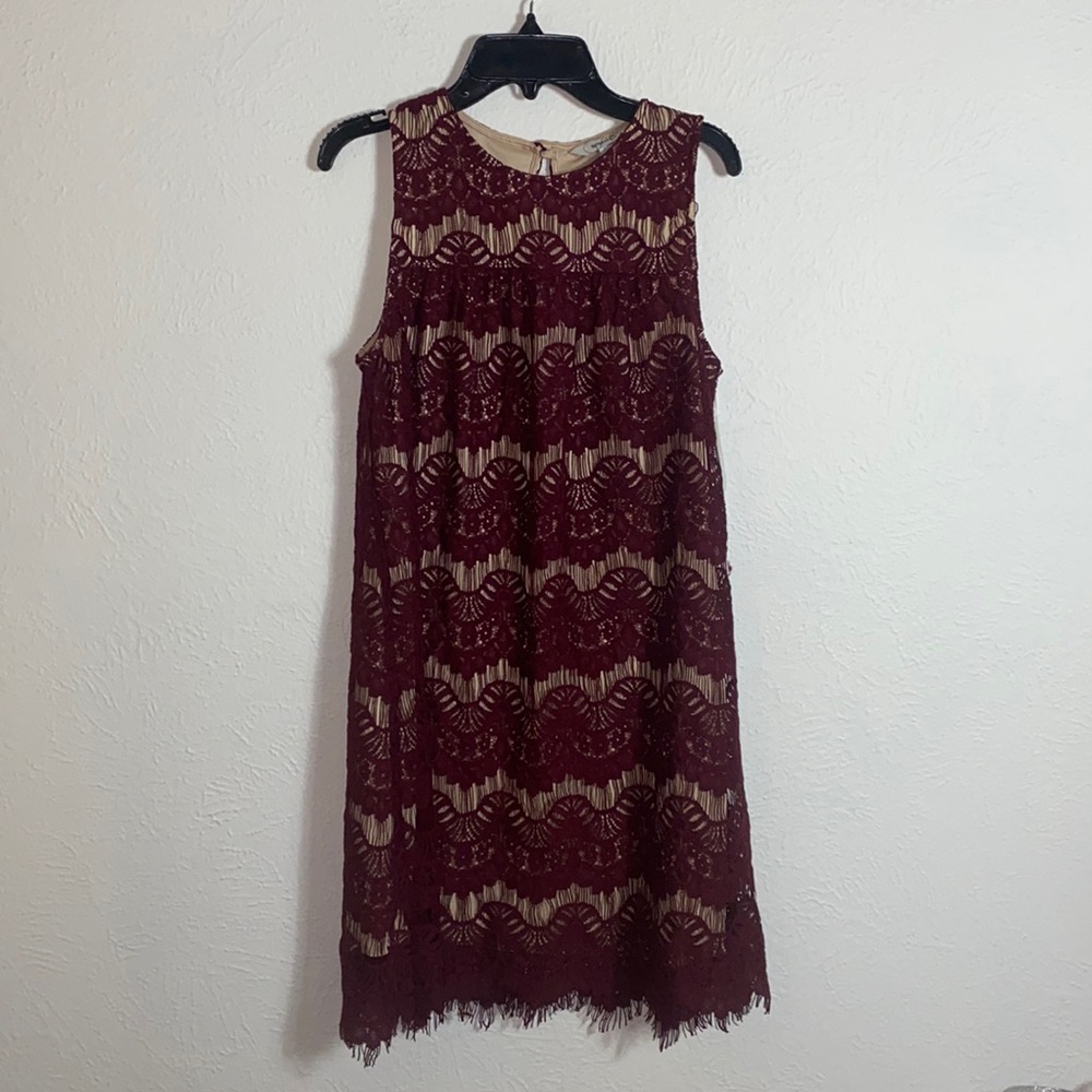 super cute maroon lace dress